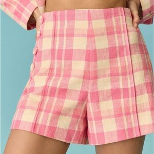 Anthropology Maeve Plaid Tweed Shorts